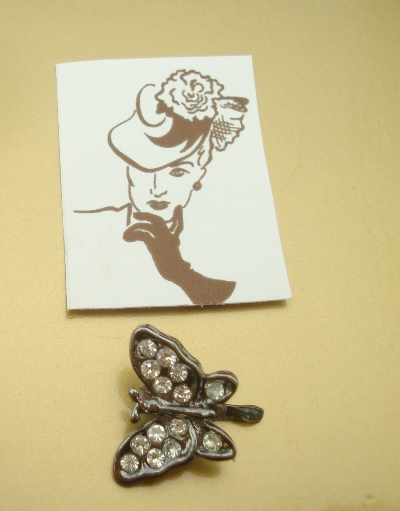 BARRETTE STRASS PAPILLON STRASS DIAMANTS POUR CHEVEUX OU CHAPEAU