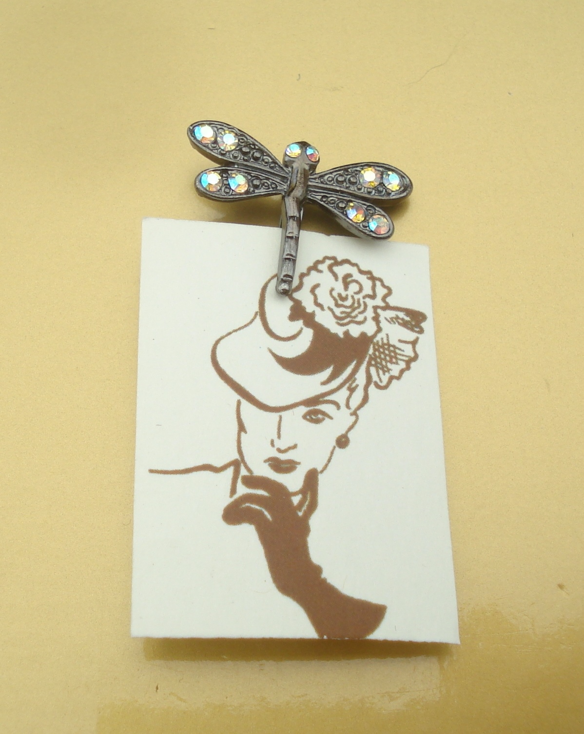 BARRETTE STRASS LIBELLULE   POUR CHEVEUX OU  CHAPEAU