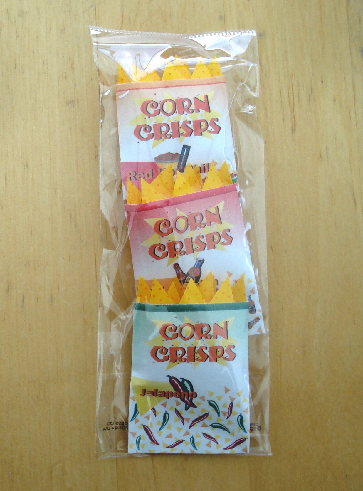 3 SACHET DE CHIPS AU MAIS  l'chelle de poupes de 39 cm