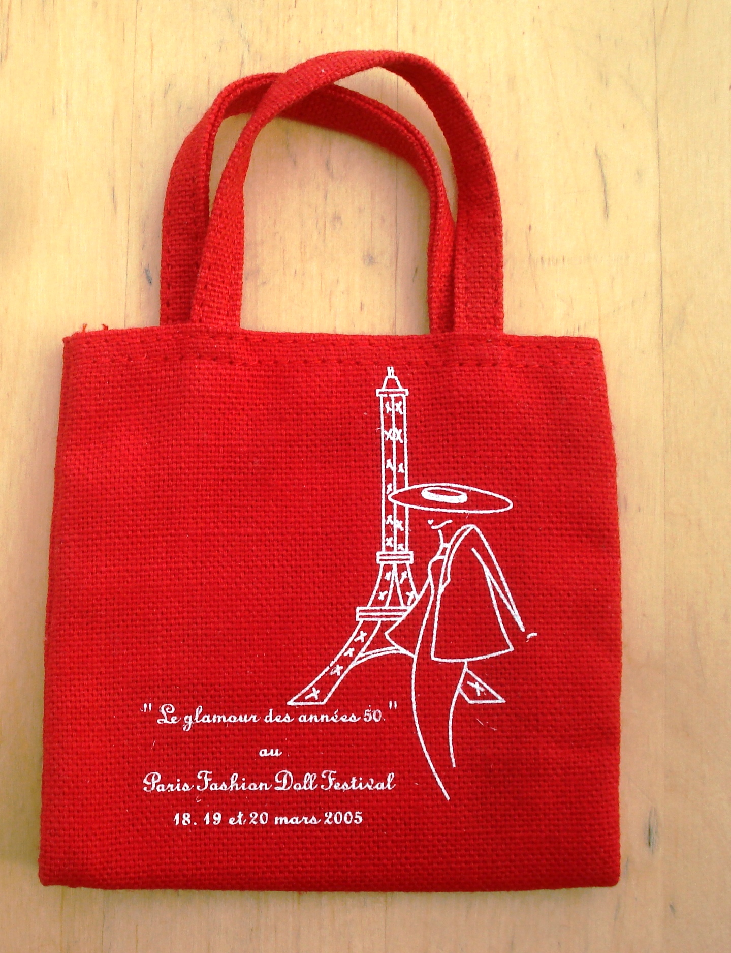 MINI SAC DE CONVENTION ROUGE EN TOILE 'chelle  GENE OU TYLER